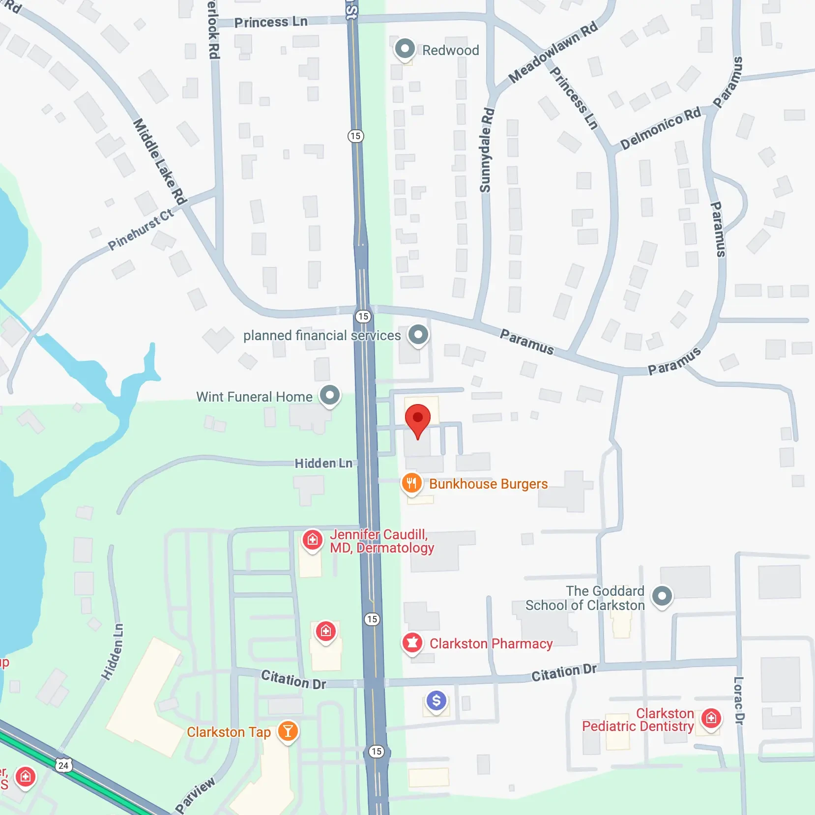 Bella Bridal Gallery map. Mobile image.