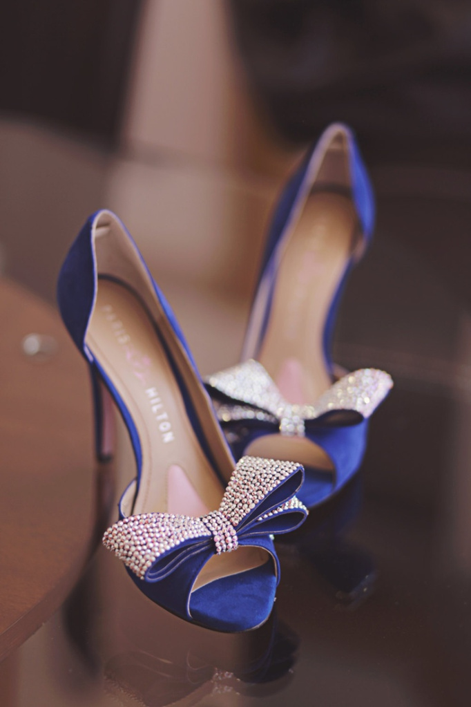 blue wedding shoes paris hilton
